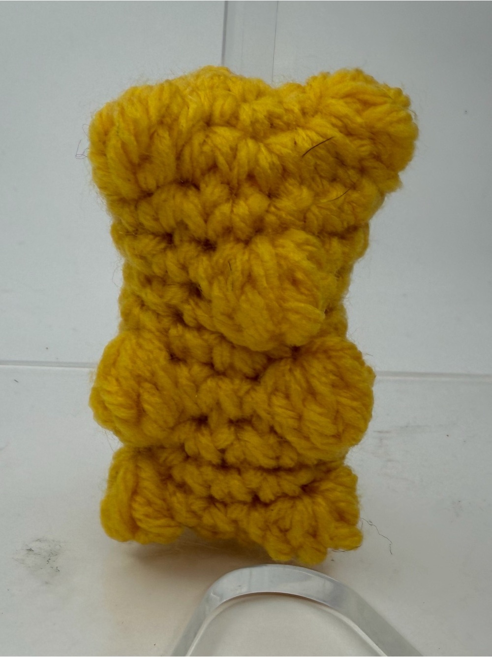 Handmade Mini Crochet Gummy Bear in Mustard Yellow